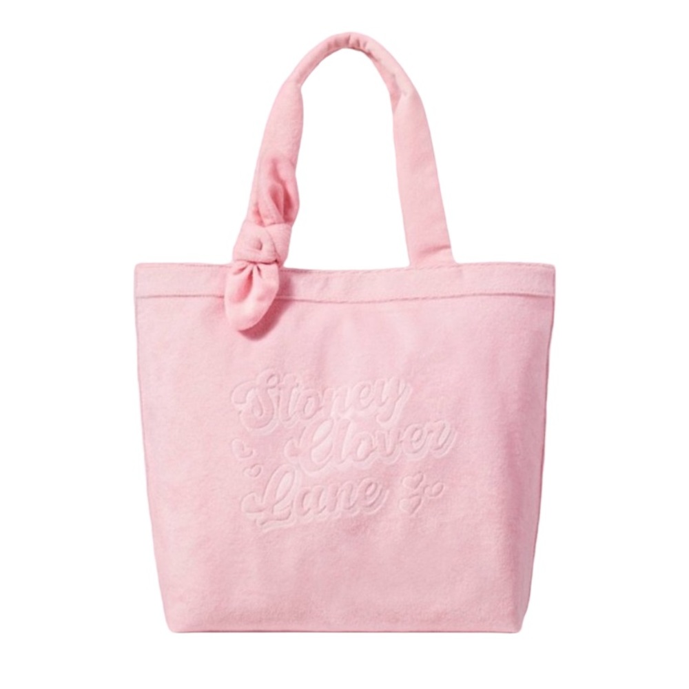 Stoney Clover Lane LIMITED EDITION Terry Cloth Embossed Beach Tote Bag in Pink